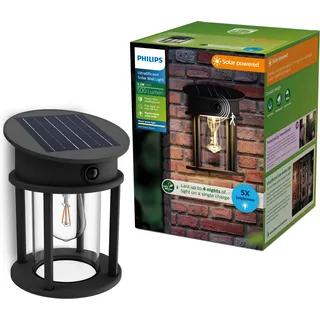 Philips Außenwandleuchte Solar schwarz 31,8 x 23,5 x 23,5 cm inkl. Bewegungsmelder, Glas, Kunststoff, Metall