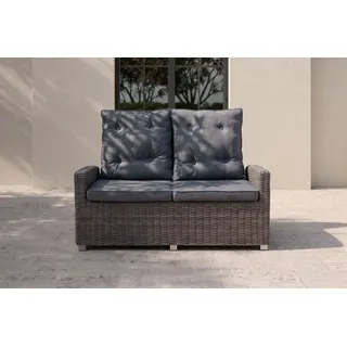 OUTFLEXX Dining 2-Sitzer Sofa, grau, Polyrattan, 148 x 83 x 110 cm, stufenlos verstellbar