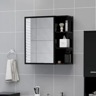 vidaXL Spiegelschrank 62,5 cm schwarz
