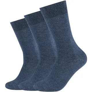 CAMANO Comfort Baumwoll Crew Socken 3er Pack Blau 35-38