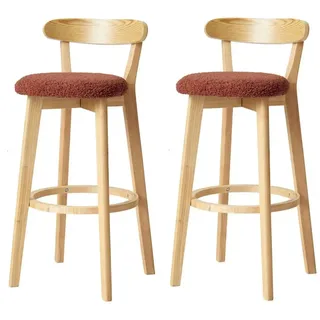 Barhocker 2er-Set  Tabvitoria , rot , Maße (cm): B: 38 H: 91