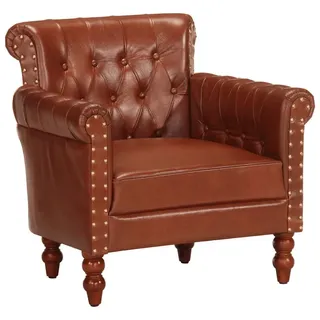 vidaXL Sessel Clubsessel Echtes Ziegenleder 63 x 76 x 63 cm Braun