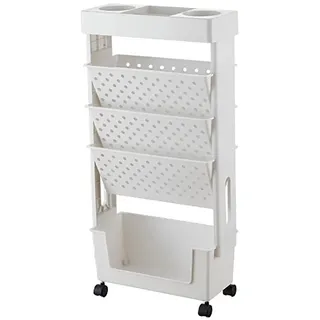 Abnehmbarer Mobiler Bücherregalwagen mit 5 Ebenen und Rollen, Bücherwagen mit...