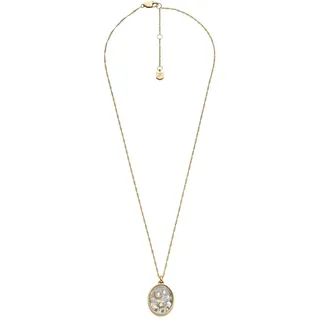 FOSSIL Women's goldfarbene Edelstahlkette mit Karabinerverschluss Runde Halskette mit Anhängern