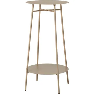 Wellhome Beistelltisch aus Eisen, 2 Ebenen, Taupe, Ø35 x 60 cm