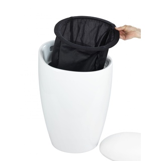 Wenko Wäschesammler Candy mit Badhocker 20 l weiß