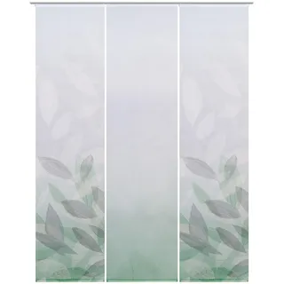 Novel Flächenvorhang Abigail, Grün, Textil, Blätter, 60x245 cm, mit Flauschband, Öffnung für Beschwerungsstab, ohne Technik, Wohntextilien, Gardinen & Vorhänge, Schiebegardinen