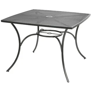 Buri Metall-Gartentisch 100cm Gartenmöbel Metalltisch Balkontisch Terrassentisch grau
