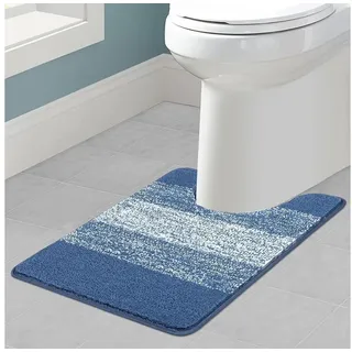 luxuskollektion WC-Vorleger Blau 50 x 60 cm mit Ausschnitt