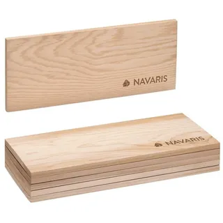 Navaris 6X Zedernholz Grillbretter zum Grillen - 35 x 14cm - Grill Zedernholzbrett Set - BBQ Grillbrett Holzbrett Planke für Fisch Fleisch Gemüse