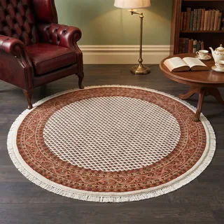 THEKO Chandi Mir Orientteppich Ø 250 cm Creme/Braun
