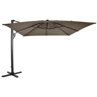Lesli Living Sonnenschirm Lesli Living Ampelschirm Sonnenschirm "Taurus" Taupe 3x3 m