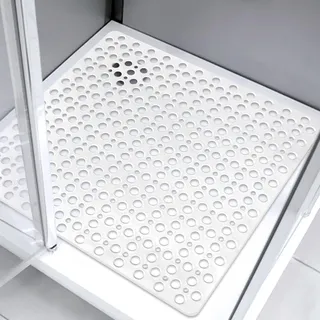Quadratische Duschmatte, rutschfest, Anti-Schimmel, 70 x 70 cm, große Duschmatte für begehbare Duschwanne, weiches Gummi, rutschfeste Badewannenmatte für Badezimmer, nassen Boden, maschinenwaschbar
