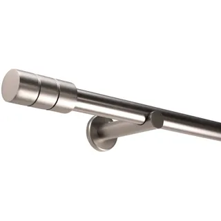 deco-raum Vorhangstange Zylinder 1-läufig Ø 25 mm 400 cm Edelstahl-optik