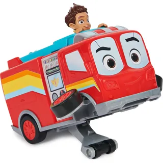 Spin Master Disney Junior Firebuds, Bo und Flash Spielzeug-Feuerwehrauto mit Rückzugmotor und Wheelie-Action, Ki