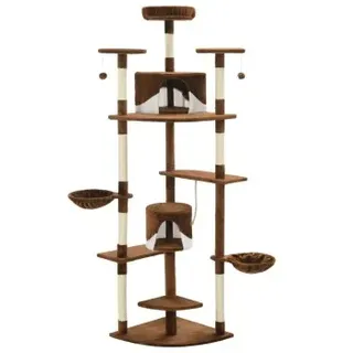 vidaXL Katzen-Kratzbaum 203 cm braun und weiß
