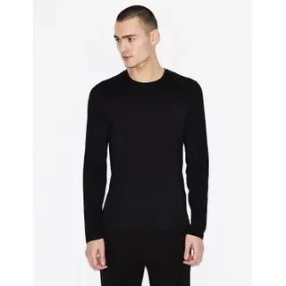 A|X Armani Exchange für Herren. 8NZM77ZJA5Z1200 Maglia-Pullover schwarz (S), Lässig, Baumwolle, Recycelte Baumwolle