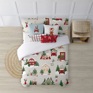 Belum Bettbezug für Weihnachten, 50% Baumwolle, 50% Polyester, Bettbezug mit Knöpfen Lappland 7 90 (155 x 220)