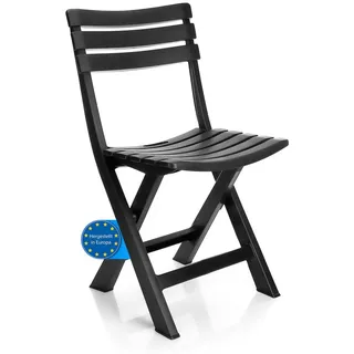 BigDean Gartenstuhl 40 x 40 x 43 cm anthrazit klappbar
