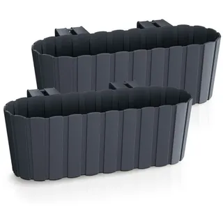 Spetebo Pflanzschale 39 x 13 x 13 cm Anthrazit