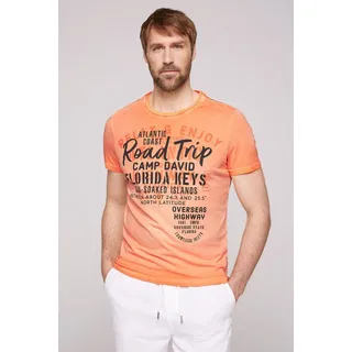 CAMP DAVID T-Shirt mit auffälligen Front-Schriftzügen orange
