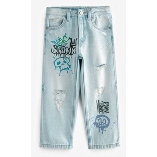 Next Regular-fit-Jeans Jeans mit Graffiti-Print (1-tlg) blau 122 (7 J.)