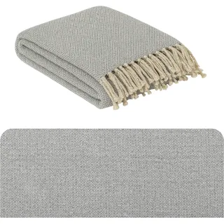 Calix Tagesdecke Decke Grau 125x150 aus Baumwolle, Boho Modern Deko