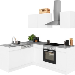 OPTIFIT Winkelküche Roth, ohne E-Geräte, Stellbreite 210 x 175 cm grau|weiß