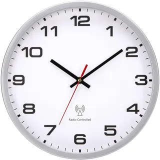 NESIFEE Wanduhr Funk Funkuhr Weiß Wanduhr Funkuhr Groß Vintage Küchenuhr Modern Funkwanduhr Uhr Wand Kinder Wohnzimmer Wanduhren Große Küche Jugendzimmer Funkuhren