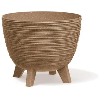 Prosperplast Furu Eco Wood-Naturo Blumentopf, Schale mit Füßen, Pflanzschale, UV-strahlenbeständig, Hergestellt aus Material, das bis zu 33% Holz enthält (⌀ 395mm)