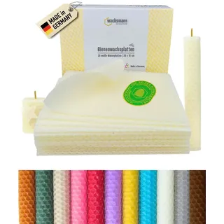 Wachsmann Bienenprodukte Bastelnaturmaterial Bienenwachsplatten, 20 x 15 cm, 20 Stück, 100% echtes Bienenwachs weiß