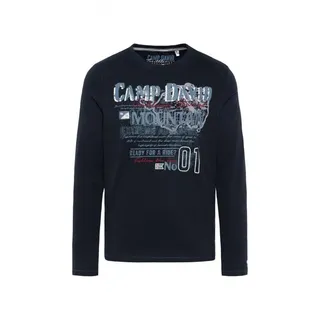 CAMP DAVID Longsleeve mit Used Print und Stickereien XL (56)