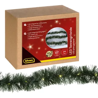 IDENA LED Lichterkette Tannengirlande 2,2 m Warmweiß