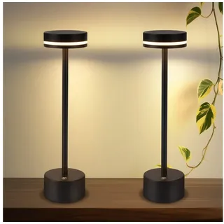 Nettlife LED Tischleuchte Modern Gold/Weiß/Schwarz/Silber Kabellose Nachttischlampe USB-C, Touch Dimmbar, LED fest integriert, Modern Tischlampe für Schlafzimmer Esszimmer Büro schwarz