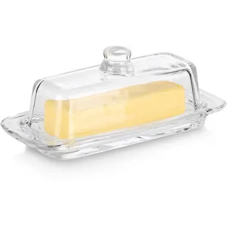 Kleine Butterdose Zur Aufbewahrung Von Servierbutter Auf Dem Tisch