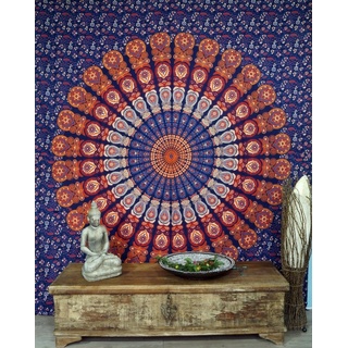 Tagesdecke Boho-Style Wandbehang, indische Tagesdecke.., Guru-Shop blau