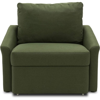 DOMO. Collection Relax Sessel | Dauerschläfer Boxspring Sofa mit Schlaffunktion | Schlafsessel Gästebett Schlafsofa | 108 x 96 x 86 cm | grün