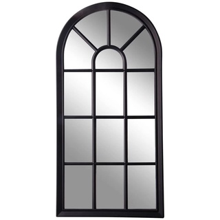NAFGQIY Wandspiegel Schwarz Fensteroptik Antiker Spiegel, Dekorative Spiegel Schwarzer Rahmen, Spiegel Landhausstil Zum Hinstellen, Aufhängen Für Wohnzimmer, Schlafzimmer, Eingangsbereich, Badezimmer