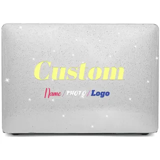 Personalisierte Hülle für MacBook Pro 16 Zoll (M5 2026 A3428 A3429; M4 M3 M2 M1 2025–2021; Pro/Max A3403 A3186 A2991 A2780 A2485) – Individuelles Hardcase mit Namen & Logo, Kristallklar & Glitzernd
