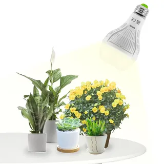 SANSI 15W LED Pflanzenlampe Vollspektrum E27 Grow Light, 200W Äquivalent | Mattierter Optischer Linse, 120° Abstrahlwinkel, Hohe PPFD Grow Lampe für Obst und Blumen
