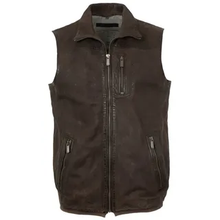 Deercraft Lederweste DMCork Deercraft - Herren Lederweste Lammnubuk dunkelbraun braun 60