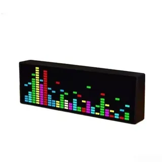 HpLive LED Musik Rhythmus Uhr mit RGB Sprachsteuerung und Audio-Spektrum Anzeige, USB 5V, einstellbare Empfindlichkeit, Schwarz(Schwarz)