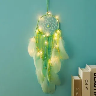 Wandhängender Traumfänger, Handgefertigte Federornamente, Ananas-traumfänger Mit Led, Dekoration Im Bohème-stil