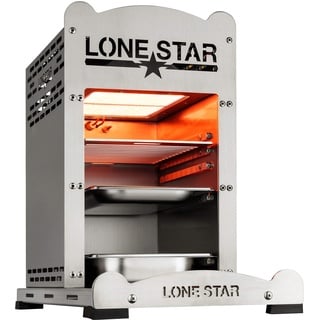 Lone Star 800 Grad Hochtemperaturgrill, Silber, 54x40x25 cm