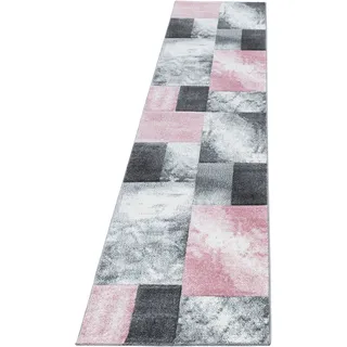 Läufer AYYILDIZ TEPPICHE "Hawaii 1710" Teppiche Gr. B/L: 80 cm x 300 cm, 13 mm, 1 St., pink Teppichläufer handgearbeiteter Konturenschnitt, 80cm x 300cm (BxL)