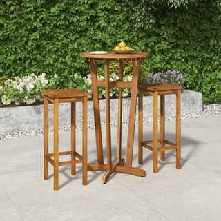 Festnight stehtisch Outdoor bartisch Outdoor bartisch mit barhocker Set küchentisch mit 2 stühlen bartisch Holz gartenbar stehtisch Outdoor Holz 3-TLG