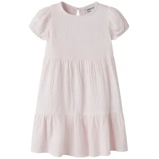 NAME IT Tunikakleid NMFJASMIN SS DRESS NOOS Baumwolle - Musselin, mit Volant rosa 128 EU