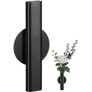 NUOBESTY Nordische Wandvase aus Metall, kleine Wandblumenröhre zum Ankleben, Wanddeko für Blumenarrangements und Stecklinge, Schwarze Wandblumentube für Schlafzimmer und Küche