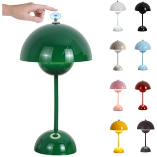 LED Flowerpot Tischlampe Kabellos mit Akku, Touch Dimmbar Flowerpot Lamp Pilz Lampe ​mit 3 Helligkeitsmodi, Dekorative Retro Schreibtischlampe für Schlafzimmer, Büro, Wohnzimmer ( Size : USB-Touch , C