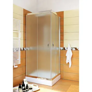 Dusche Duschkabine eckig Viereck Strukturglas 90 x 90 x 190 cm Silikon GRATIS
